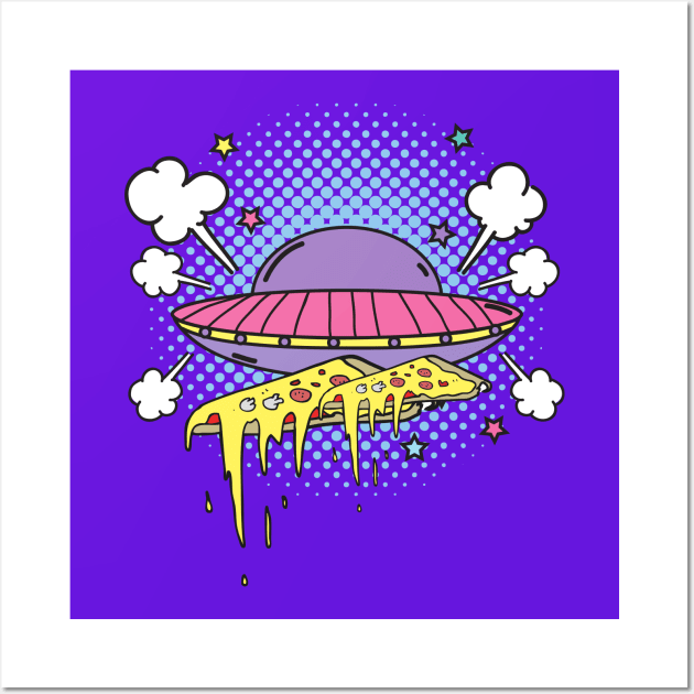 Alien Pizza Eating Wall Art by Tailor twist